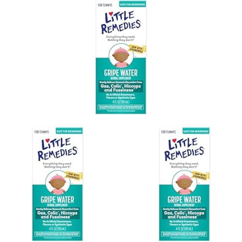Little Remedies Gripe Water-No Alcohol, Sodium Bicarbonate, Artificial Color & Gluten Free-Safe for Newborns, 4 Fl. Oz (Pack of 3)