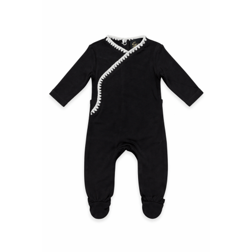 Rick Rack Wrap Front Long Sleeve Romper