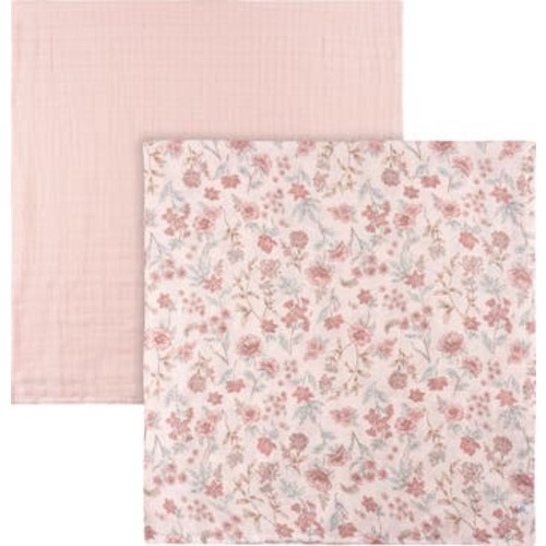Muslin Swaddle Pink Floral Blankets 2-Pack