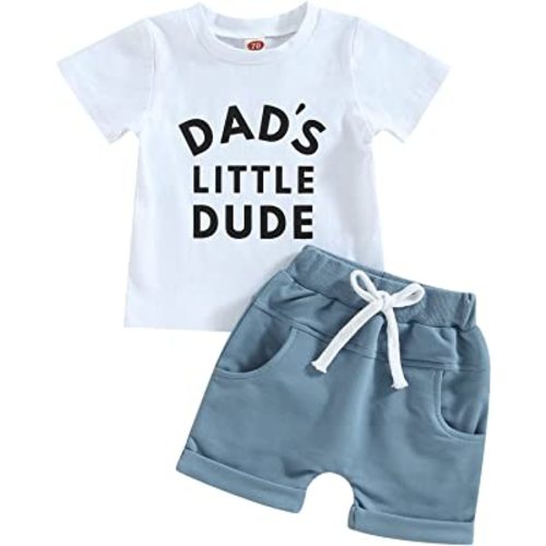 Baby Boy Clothes Dad's Little Dude Shirts Shorts Set