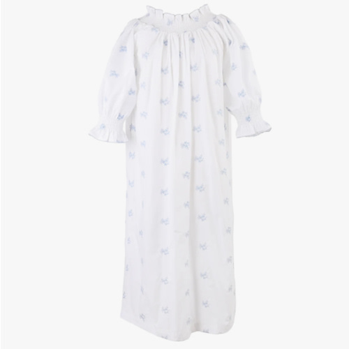NANCY COTTON EMBROIDERED LONG SLEEVE NIGHTGOWN