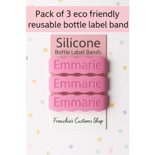 PACK of 3 PERSONALIZED LABELS, Engraved Bottle Label, Silicone Cup Label, Water Bottle Label, Reusable label, School Personalized Label