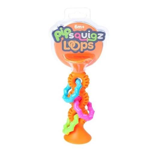 Fat Brain Toys pipSquigz Loops - Orange - Bibs and Kids Boutique