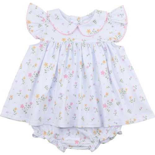 Knit Floral Diaper Set