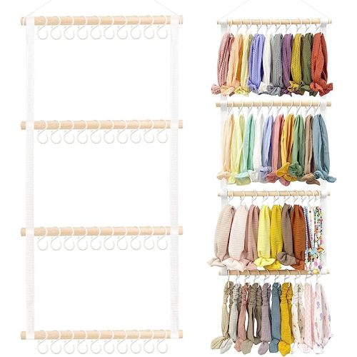 POVETIRE Headband Holder Hair Bows Organizer for Girls, Baby Hair Accessories Organizer Storage Wall Hanging Decor for Toddler Girls Room