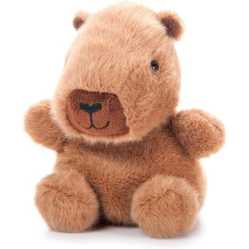 The Petting Zoo Capybara Stuffed Animal Plushie, Gifts for Kids, Nuggetz Wildlife Animals, Brown Capybara Plush Toy, 6 inches