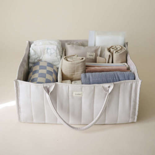 Mushie Diaper Caddy in Ivory