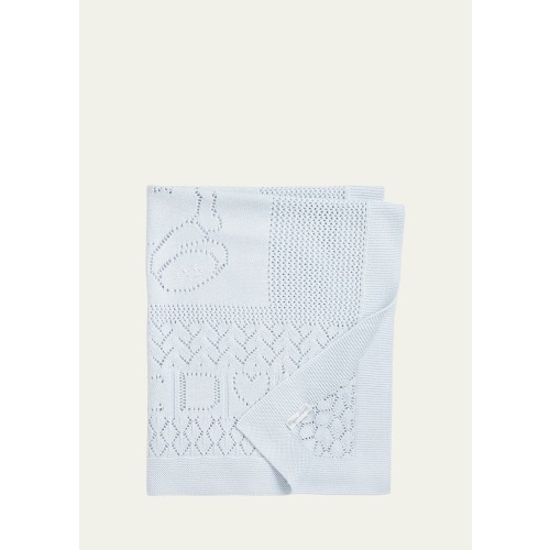 Kid's Pointelle Teddy Bear Blanket