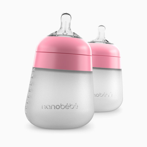Flexy Silicone Baby Bottle - Pink, 9 Oz