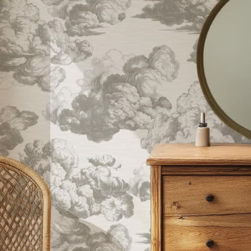 Blanche | Classic Cloud Etching Inspired Wallpaper by Claret & Key