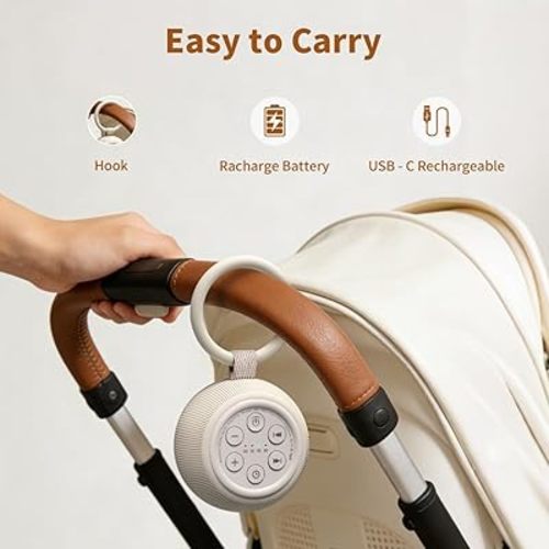 Portable Travel Sound Machine White Noise Machine 40h Battery Brown Noise Machine 30 Soothing Sounds & Hushing Sound for Baby 4 Timers Memory Function 32 Adjustable Volume for Kids Adults Home Office