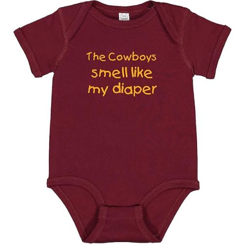 Washington Fan The Cowboys Smell Like My Diaper Funny Baby Bodysuit Gift Outfit