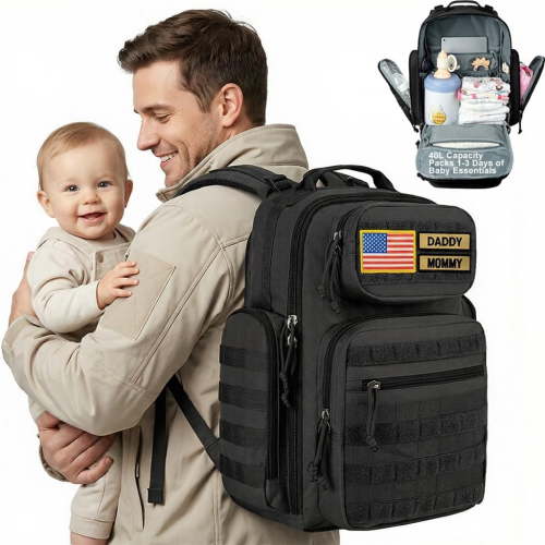 Miracol Diaper Bag Tactical for Dad: 40L Rugged Military-Style Dad Baby Backpack with 16+ Pockets - Water-Resistant 900D Fabric & MOLLE for Organized Travel Gear