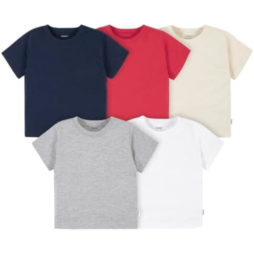 Gerber Baby & Toddler 5-Pack Solid Short Sleeve T-Shirts Jersey 160 GSM