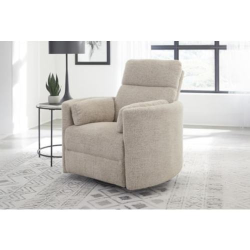 Madi Burlap 40" Manual Oversized Swivel Glider Recliner | Nursery Chair