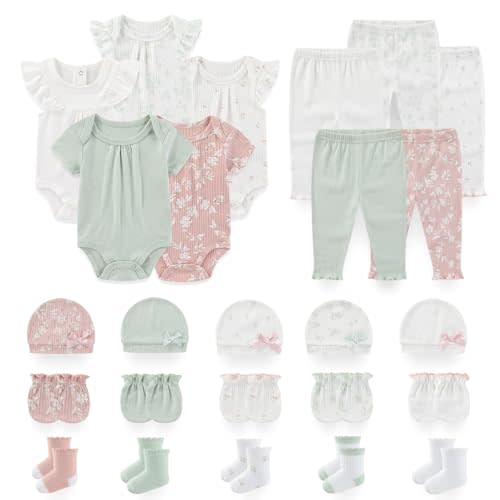 Unisex Baby Boy Girl Pant Sets Bodysuits Hats Gloves Socks Accessories 25 Pack Cotton Infant Practical Outfit