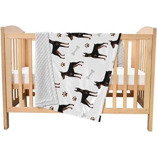 Baby Nursery Blankets Doberman and Paws