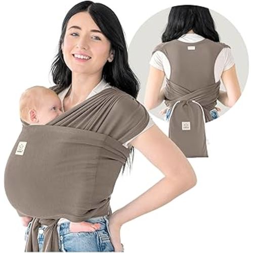 KeaBabies Baby Wrap Carrier Ring Sling - Easy to Wear, Adjustable D-Lite Baby Carrier Newborn to Toddler, Infant Carrying Shirt, Hands Free Bonding, Breathable Fabric Wearing Wrap (Copper Gray)
