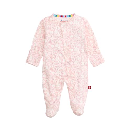 Magnetic Me Girls Modal Magnetic Baby Footie Pajamas | Silky Soft Modal Fabric | Baby Sleepers Available Sizes PRE - 24M