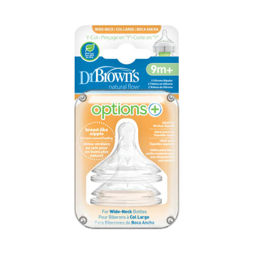 Dr. Brown's Natural Flow Options+ Wide-Neck Bottle Nipple Y cut 2 pack