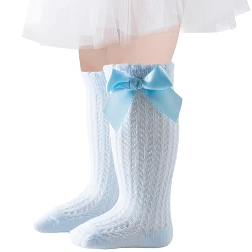 Baby Knee High Socks Newborn Ruffle Bow Sock Infant Toddler Long Socks Girls Uniform Stockings