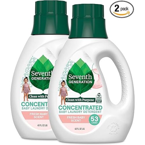 Seventh Generation Concentrated Baby Laundry Detergent, Fresh Scent, 40 Fl Oz, Pack of 2