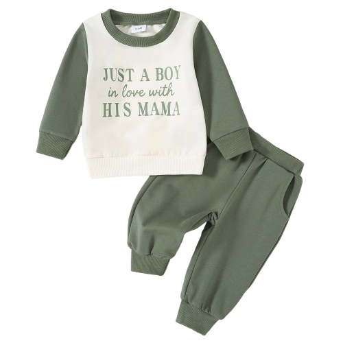 Infant Baby Boy Fall Clothes Set Funny Letter Sweatshirt Pant Outfit Toddler Winter Clothes 6 12 18 Months 2T 3T