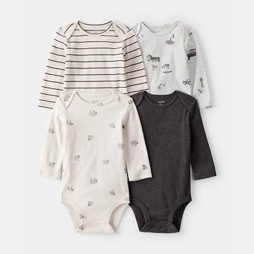 Baby Boy Carter's 4-Pack Sheep Print Long-Sleeve Bodysuits