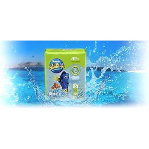 Huggies Little Swimmers Disposable Swim Diapers, Size 3 (16-26 lbs), 40 Ct (2 Packs of 20), Packaging May Vary