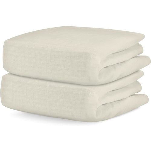 Newton Baby Fitted Single Layer Crib Sheet (2-Pack) - Ultra Breathable and Soft, Organic Cotton, Fits All Standard Cribs, Oatmeal