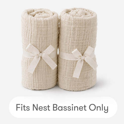 Bassinet sheets 2-pack – Newton Nest Bassinet, Sandstone