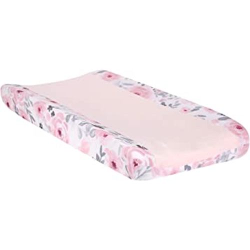 Bedtime Originals Blossom Watercolor Floral Changing Pad Cover - Pink/Gray