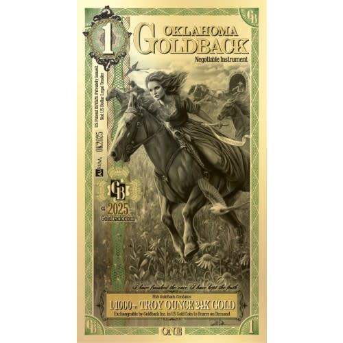 1 Oklahoma Goldback Gold Note (New) l BGASC™