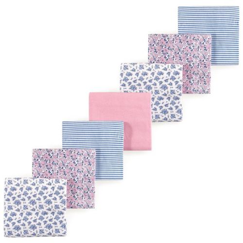 Luvable Friends Hudson Baby Cotton Poly Flannel Receiving Blankets 7pk, Blooming Classic Floral