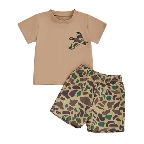 Toddler Baby Boy Clothes 6 12 18 24 Months Summer Outfit Short Sleeve T-Shirt Tops Camo Shorts Set 2T 3T 4T