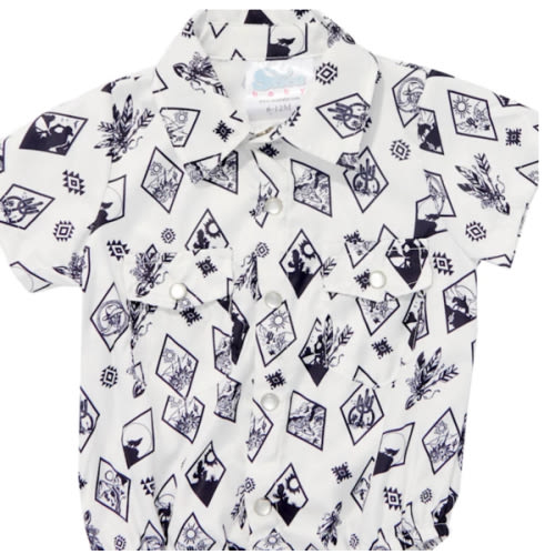 Shea Baby Infant Boy's White Pearlized Snap Onesie I Cavender's