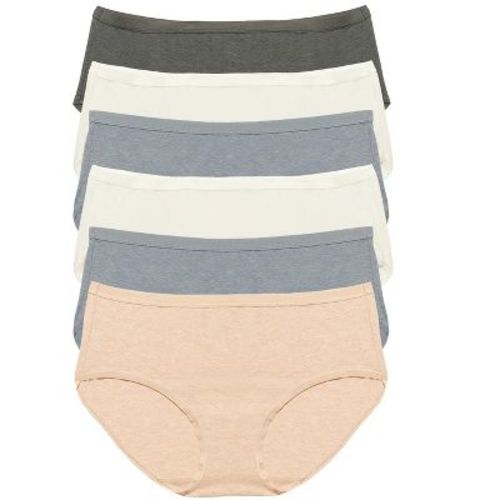 Felina | Organic Cotton Hipster Panties | 6-Pack (Pacific Ocean, Large)