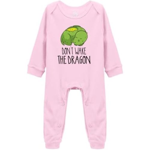 Don't Wake The Dragon Baby Boy Girl Clothes Newborn Organic Bodysuit Romper