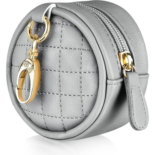 Accmor Baby Pacifier Case with Clip, Baby Pacifier Holder Pouch Box for Diaper Bag, Can be Used to Carry 2 Pacifiers for Travel Outdoor Activities, Small Baby Utensils,Grey