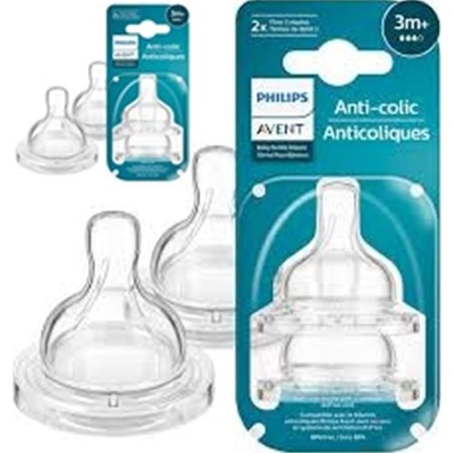Philips AVENT Anti-Colic Baby Bottle Flow 3 Nipple, SCY763/04, 4 Count (Pack of 1)