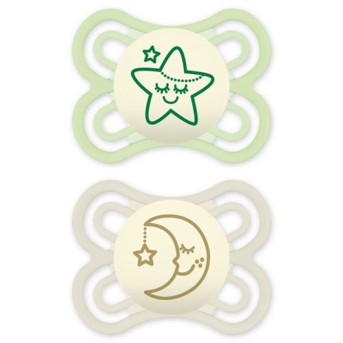 MAM Glow in the Dark Perfect Night Collection 0-6M 2-Pack Pacifiers