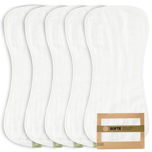KeaBabies Organic Muslin Burp Cloths for Baby Boys and Girls 5-piece (Soft White)