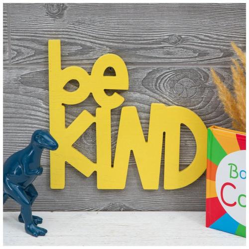 Yellow Be Kind Wood Wall Decor