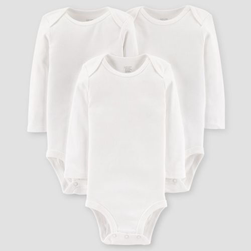 Carter's Just One You®️ Baby 3pk Long Sleeve Bodysuit - Lead White, Size: 6M