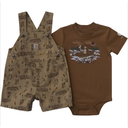 Boys' 2-Piece Short Sleeve Bodysuit & Cargo Pocket Shortall Set (Baby) | Tops | Carhartt