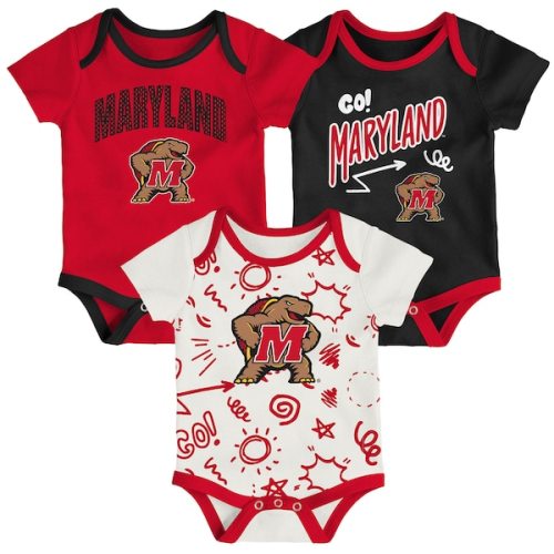 Maryland Terrapins Outerstuff Newborn & Infant All Day Play Three-Piece Bodysuit Set
