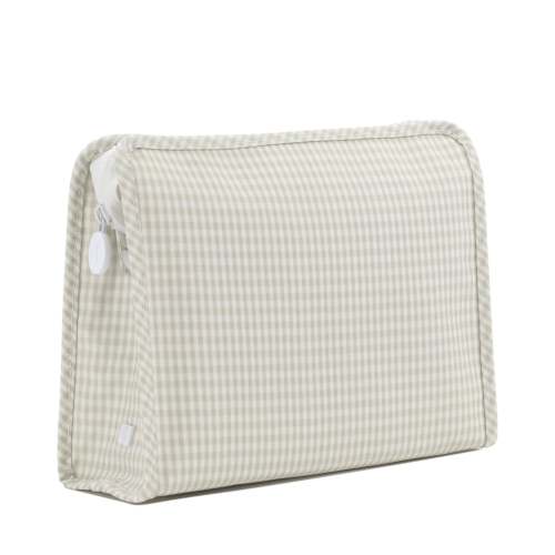 Roadie Large Zip Pouch Gingham Pearl Grey by TRVL Design | Lila & Hayes