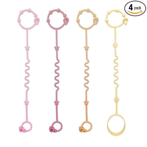 Toy Straps for Baby, Silicone Setpacifier Clip,Applies to Car Seat Toy,Teether Toy,High Chair,Stroller Accessories,Baby Toy Clips,Cribs,Rocking Chair