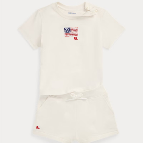 Flag Cotton Jersey Tee & Terry Short Set