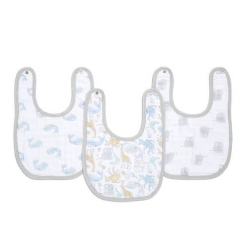 Natural History Cotton Muslin Snap Bib | 3pk | aden + anais